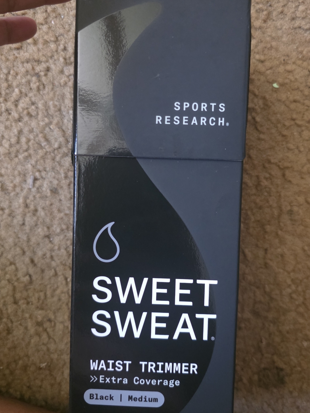 Sports Research Sweet Sweat Waist Trimmer Belt - Black